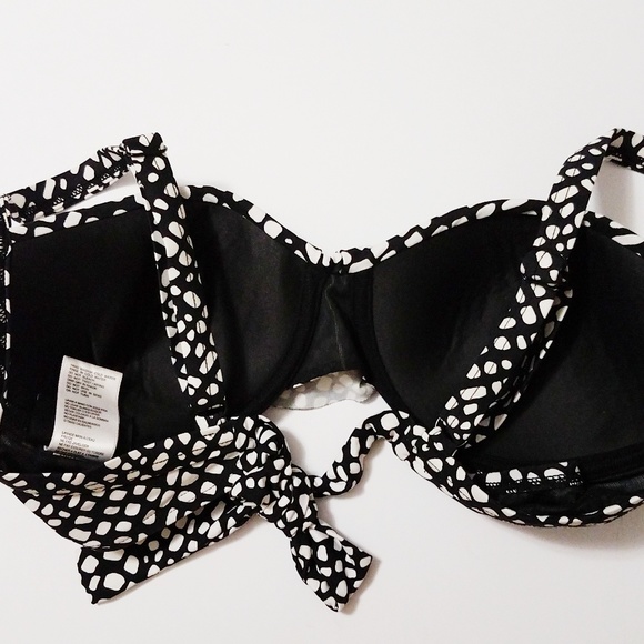 Coco Reef Black White Polka Dot Bikini Top 32D 34D - Picture 2 of 5